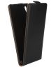 Sony Xperia Z5 Genuine Split Leather Vertical Flip Case Zwart