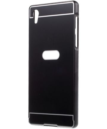 Sony Xperia Z5 Metal Plastic Hybrid Case Zwart Hoesjes