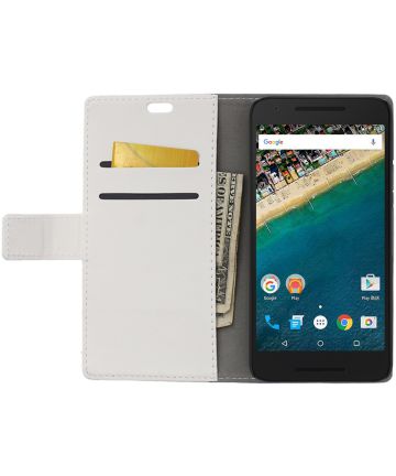 LG Nexus 5X Leather Wallet Case Wit Hoesjes
