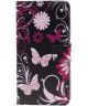 Huawei Y6 Wallet Case met Print Paarse Vlinders
