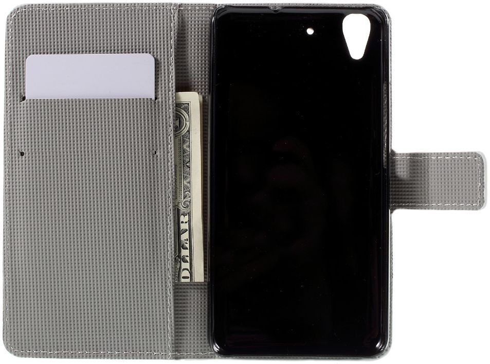 Huawei Y6 Wallet Case met Print Blauw Vlinder afbeelding 6