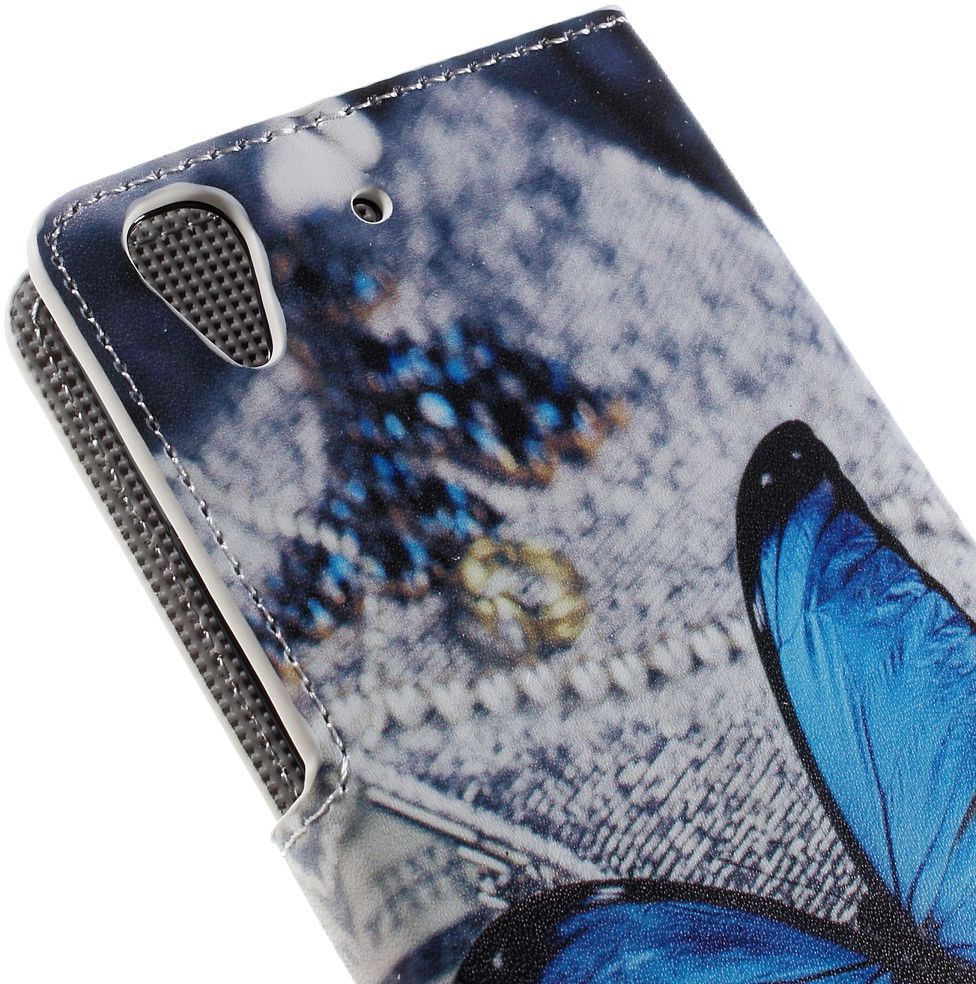 Huawei Y6 Wallet Case met Print Blauw Vlinder afbeelding 9