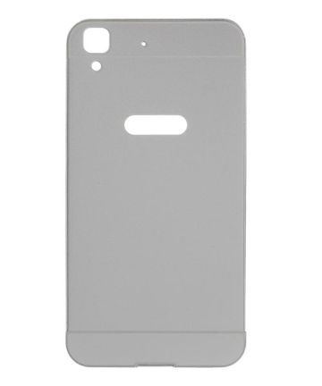 Huawei Y6 Aluminium Bumper Back Case Zilver Hoesjes