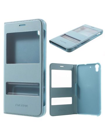 Huawei Y6 Dual Window View Case Blauw Hoesjes