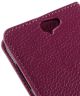 HTC One A9 Lychee Wallet Case Paars