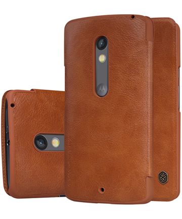 Nillkin Qin Series Flip Case Motorola Moto X Play Bruin Hoesjes