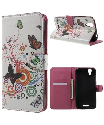 Acer Liquid Z630 Wallet Stand Print Case Butterfly Circles Hoesjes