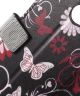 LG Bello II Lederen Portemonnee Hoesje Paarse Vlinder