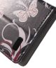 LG Bello II Lederen Portemonnee Hoesje Paarse Vlinder