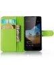 Microsoft Lumia 550 Portemonnee Lychee Leer Case Groen