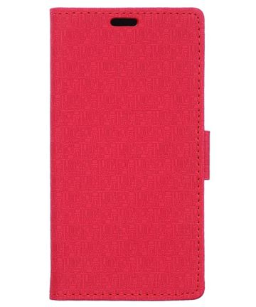 Microsoft Lumia 550 Maze Pattern Lederen Portemonnee Hoesje Rood Hoesjes