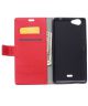 Wiko Pulp Fab 4G Lederen Wallet Flip Case Rood