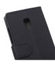Alcatel One Touch Pop Star 3G Lederen Wallet Flip Case Zwart