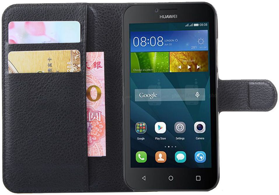 Huawei Y5 (Y560) Portemonnee Hoesje Zwart afbeelding 1