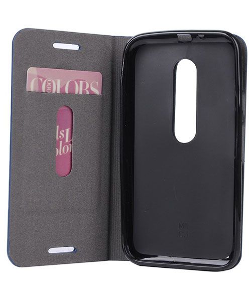 Motorola Moto G 3rd Gen Wallet Shell Blauw afbeelding 5