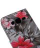 Samsung Galaxy J5 Portemonnee Hoesje Print Red Flower