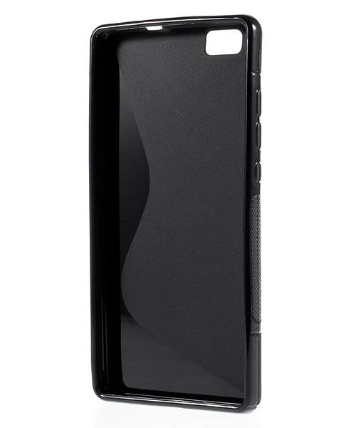 Huawei Ascend P8 Lite S-Curve TPU Back Cover Zwart afbeelding 7