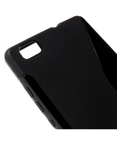 Huawei Ascend P8 Lite S-Curve TPU Back Cover Zwart afbeelding 9