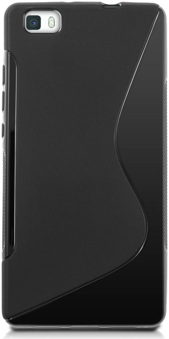 Huawei Ascend P8 Lite S-Curve TPU Back Cover Zwart afbeelding 3
