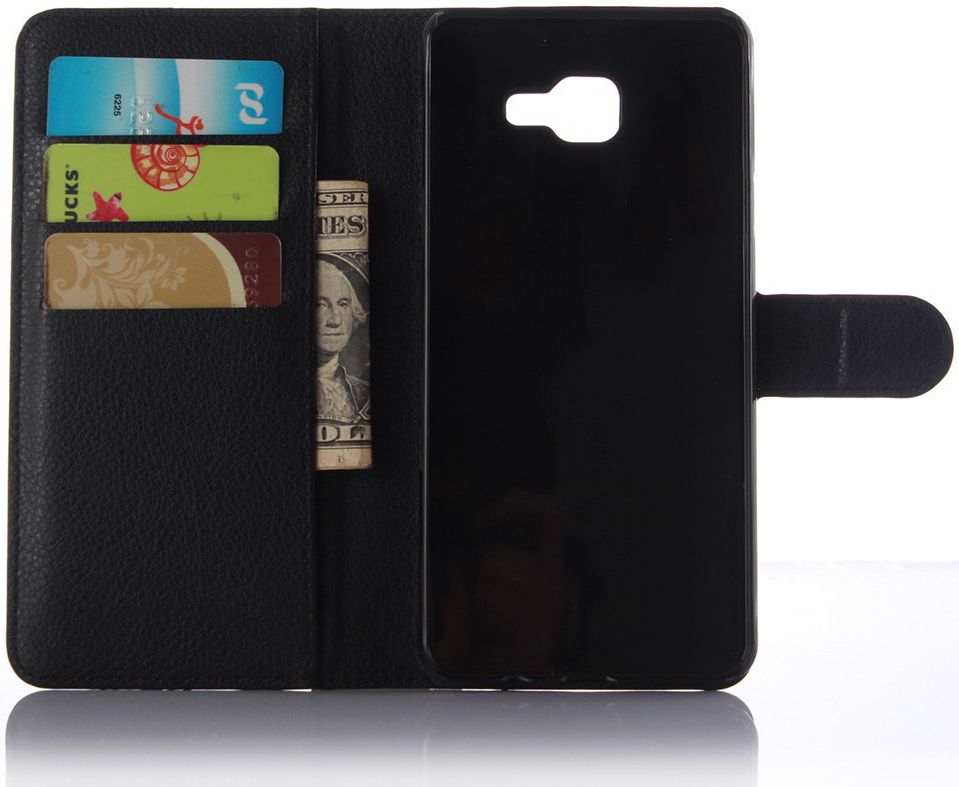 Samsung Galaxy A5 (2016) Lychee Portemonnee Case Zwart afbeelding 7