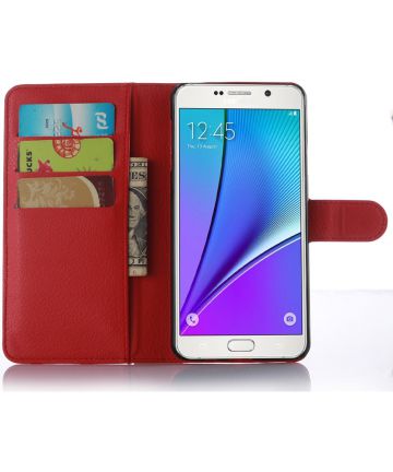 Samsung Galaxy A5 (2016) Lychee Portemonnee Case Rood Hoesjes