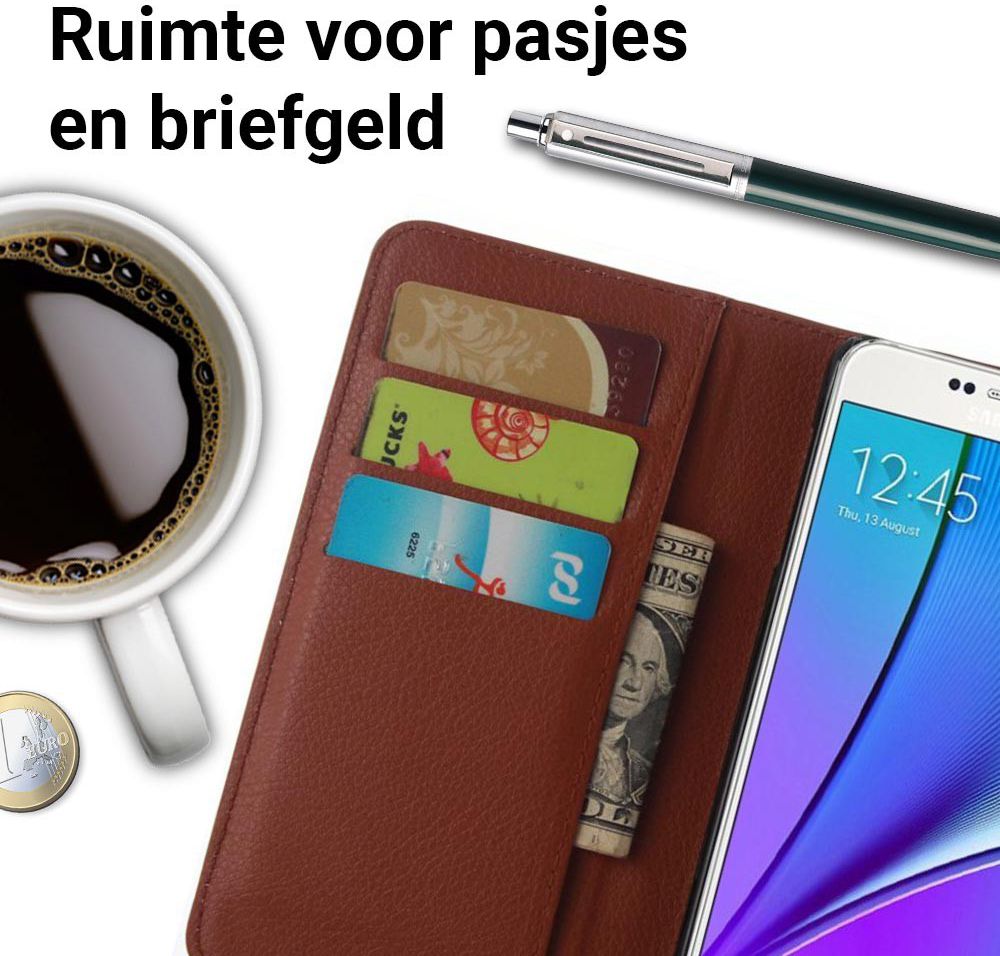 Samsung Galaxy A5 (2016) Lychee Portemonnee Case Bruin afbeelding 2