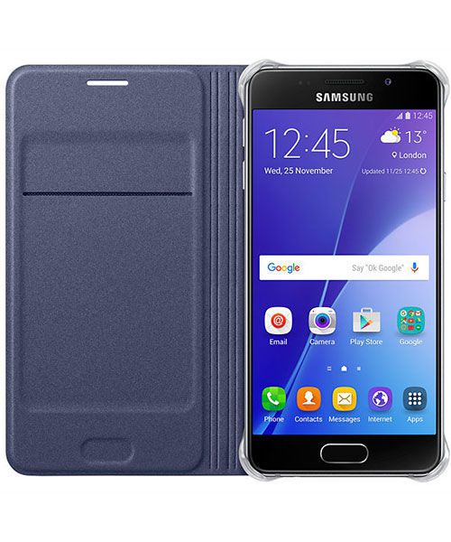Officieel Samsung Galaxy A3 (2016) Portemonnee Hoesje Zwart afbeelding 2