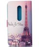Motorola Moto X Play Lederen Portemonnee Case Eiffel Tower