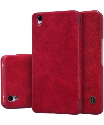 Nillkin Qin Series Lederen Flip Case OnePlus X Rood Hoesjes