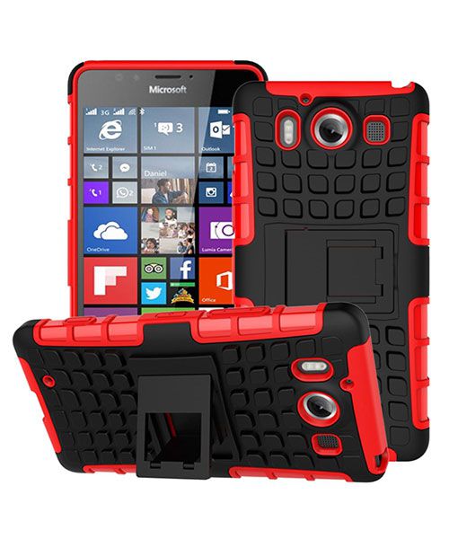 Microsoft Lumia 950 Hybrid Kickstand Back Cover Rood afbeelding 1