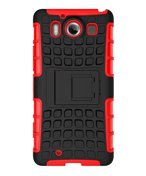 Microsoft Lumia 950 Hybrid Kickstand Back Cover Rood afbeelding 3