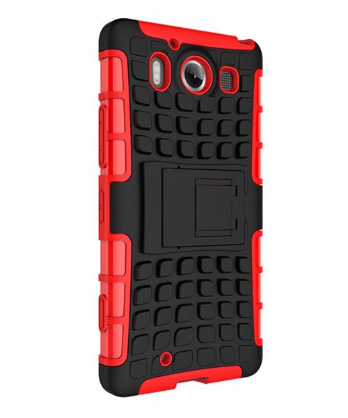 Microsoft Lumia 950 Hybrid Kickstand Back Cover Rood afbeelding 4