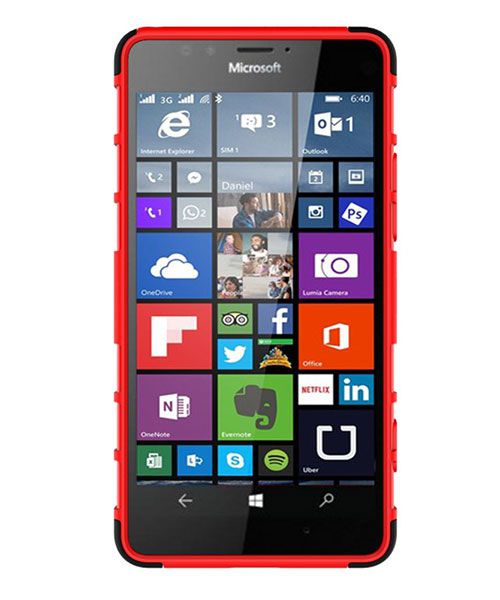 Microsoft Lumia 950 Hybrid Kickstand Back Cover Rood afbeelding 9