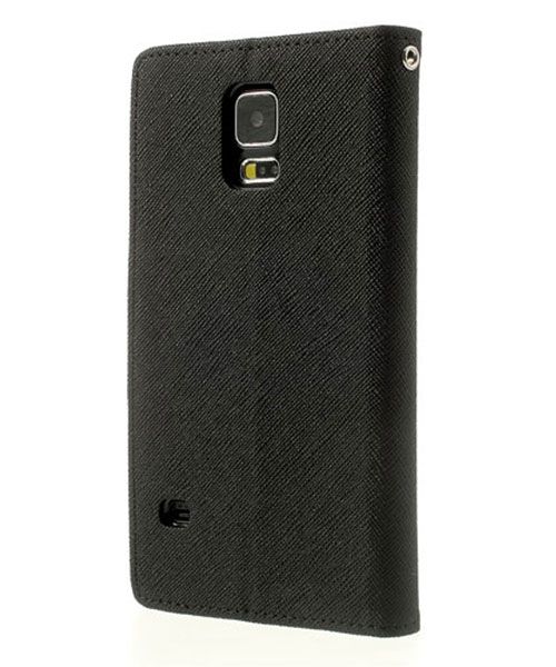 Samsung Galaxy S5 Mercury Fancy Diary Wallet Case Zwart afbeelding 2