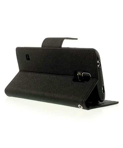 Samsung Galaxy S5 Mercury Fancy Diary Wallet Case Zwart afbeelding 4