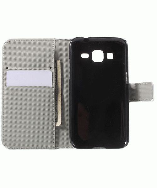 Samsung Galaxy Core Prime (VE) Print Portemonnee Hoesje Blue Butterfly afbeelding 4