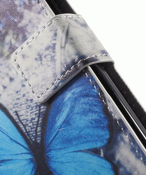 Samsung Galaxy Core Prime (VE) Print Portemonnee Hoesje Blue Butterfly afbeelding 8