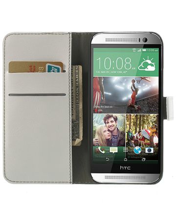 HTC One M8 Portemonnee Flip Hoesje Wit Hoesjes