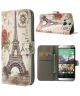 HTC One M8 Wallet Flip Case met eiffeltoren Print