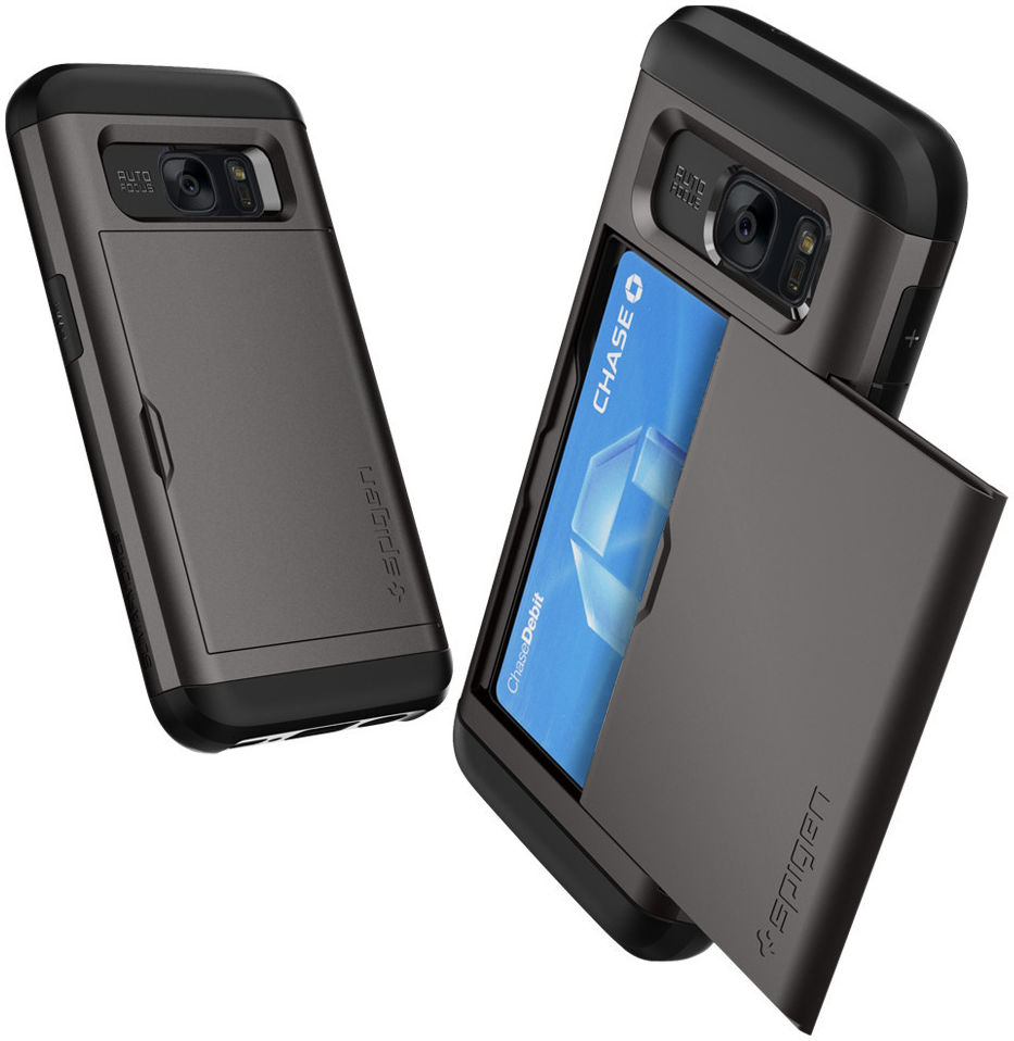 Spigen Slim Armor Card Slider Case Samsung Galaxy S7 Gunmetal afbeelding 14