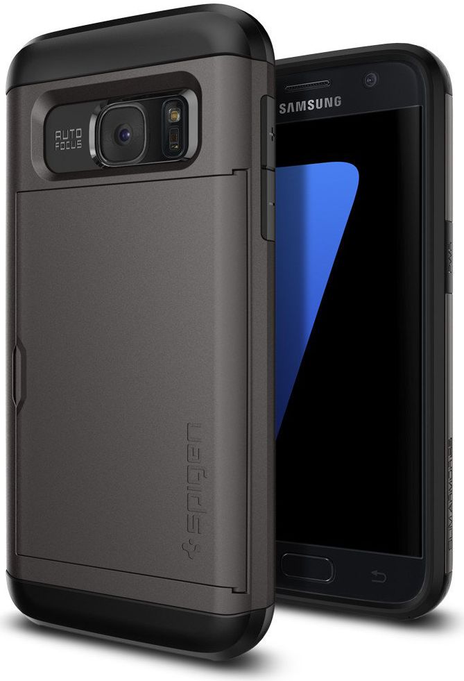Spigen Slim Armor Card Slider Case Samsung Galaxy S7 Gunmetal afbeelding 15