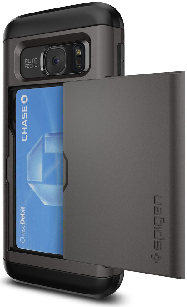 Spigen Slim Armor Card Slider Case Samsung Galaxy S7 Gunmetal afbeelding 1