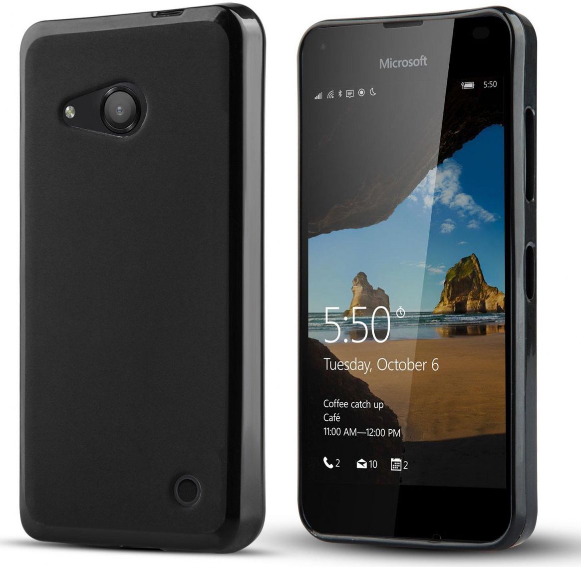 Microsoft Lumia 550 TPU Back Cover Zwart afbeelding 2