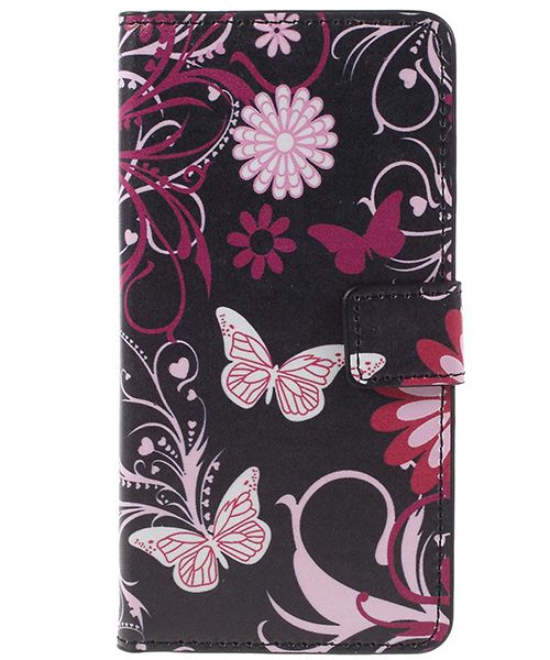 Samsung Galaxy A5 (2016) Flip Hoesje met Print Floral Butterflies afbeelding 5