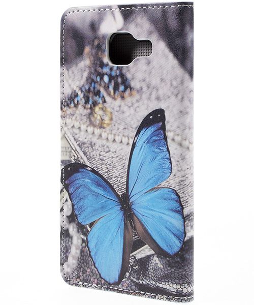 Samsung Galaxy A5 (2016) Flip Hoesje met Print Blue Butterflies afbeelding 4
