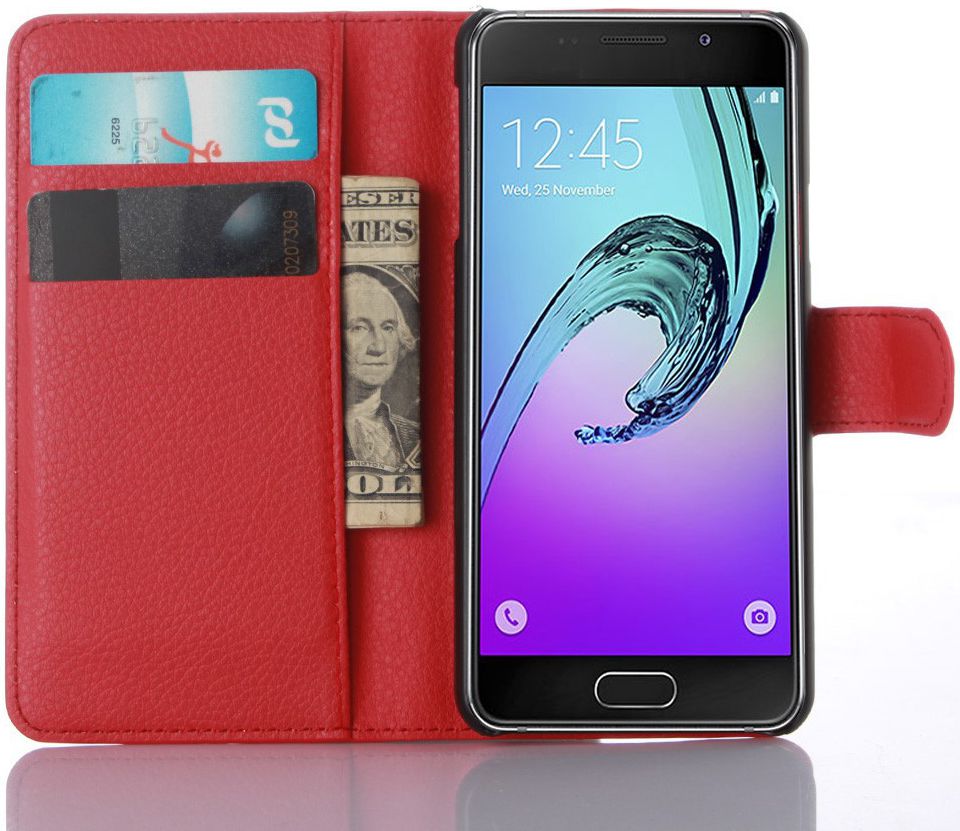 Samsung Galaxy A3 (2016) Portemonnee Hoesje Rood afbeelding 1