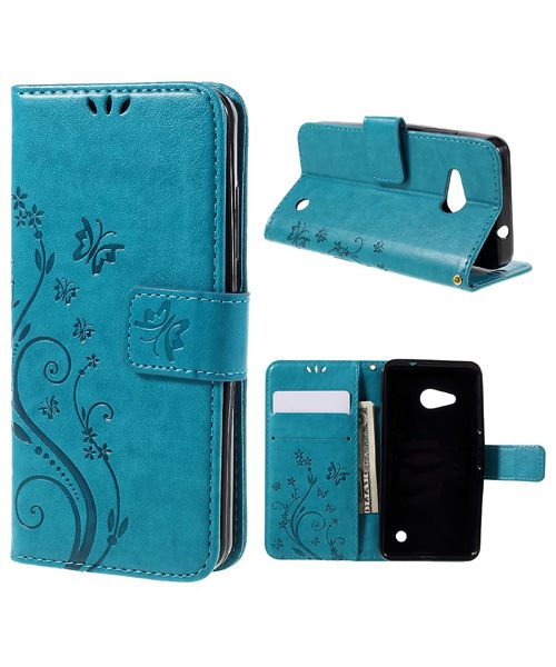Microsoft Lumia 550 Butterfly Portemonnee Hoes Blauw afbeelding 1