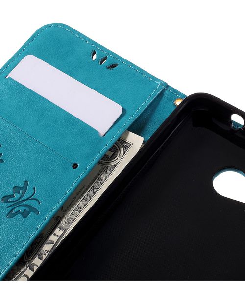 Microsoft Lumia 550 Butterfly Portemonnee Hoes Blauw afbeelding 9