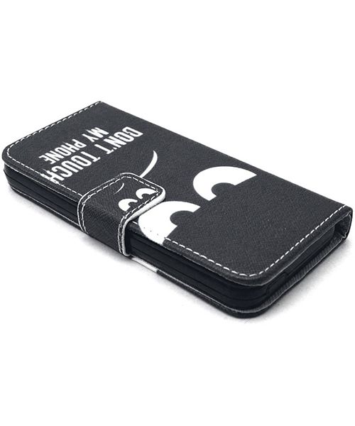 Apple iPhone 5/5s Portemonnee Hoesje Print Don't Touch My Phone afbeelding 5