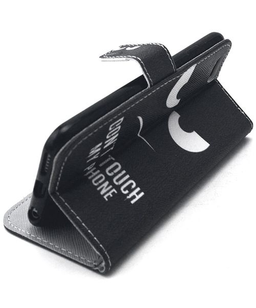 Apple iPhone 6 TPU Portemonnee Bookcase Hoesje Don&#039;t Touch My Phone afbeelding 2